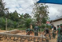 Koramil 1417-07/Sampara Manunggal Bersama Rakyat Dalam Giat Karya Bakti HUT Ke-79 TNI Tahun 2024
